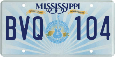 MS license plate BVQ104