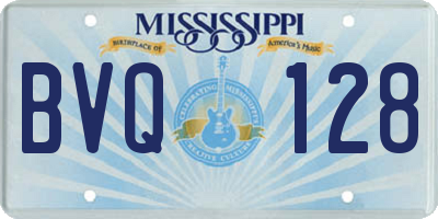 MS license plate BVQ128