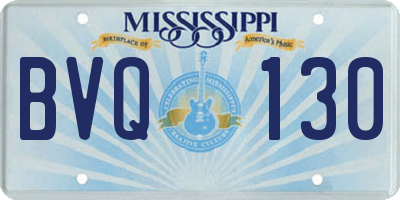 MS license plate BVQ130