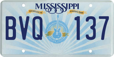 MS license plate BVQ137