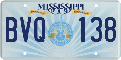 MS license plate BVQ138