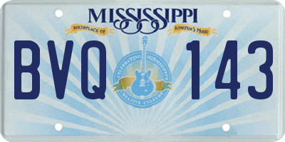 MS license plate BVQ143