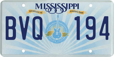 MS license plate BVQ194