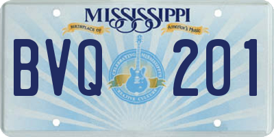 MS license plate BVQ201