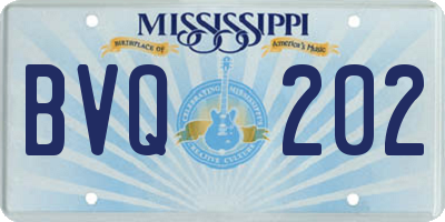 MS license plate BVQ202