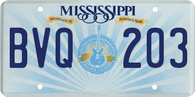 MS license plate BVQ203