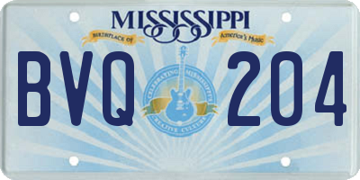 MS license plate BVQ204
