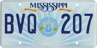 MS license plate BVQ207