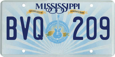 MS license plate BVQ209