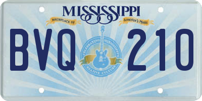 MS license plate BVQ210