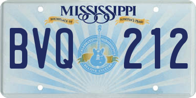 MS license plate BVQ212