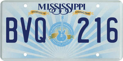MS license plate BVQ216