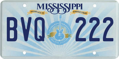 MS license plate BVQ222