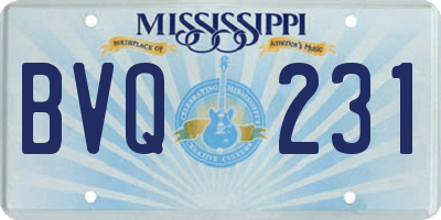 MS license plate BVQ231