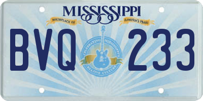 MS license plate BVQ233