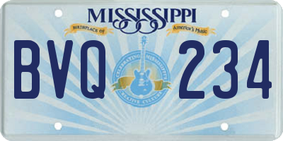MS license plate BVQ234