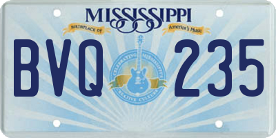 MS license plate BVQ235