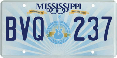 MS license plate BVQ237