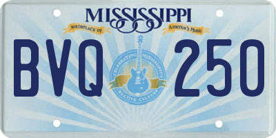 MS license plate BVQ250