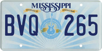 MS license plate BVQ265