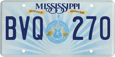 MS license plate BVQ270