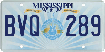 MS license plate BVQ289