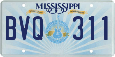 MS license plate BVQ311