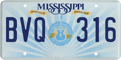 MS license plate BVQ316