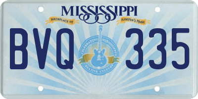 MS license plate BVQ335