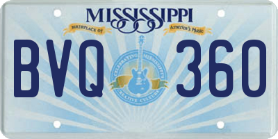 MS license plate BVQ360