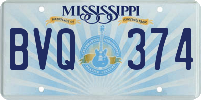 MS license plate BVQ374
