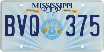 MS license plate BVQ375