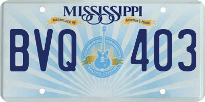 MS license plate BVQ403