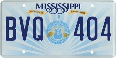 MS license plate BVQ404