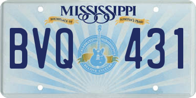 MS license plate BVQ431