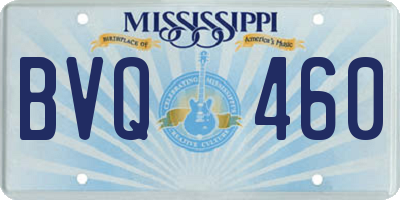 MS license plate BVQ460