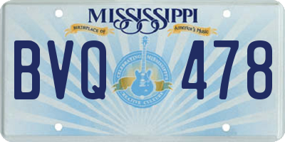 MS license plate BVQ478