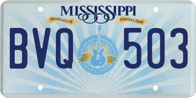 MS license plate BVQ503