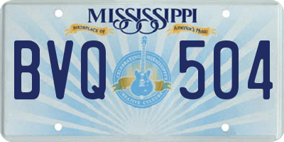 MS license plate BVQ504
