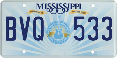 MS license plate BVQ533