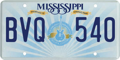 MS license plate BVQ540