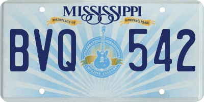 MS license plate BVQ542