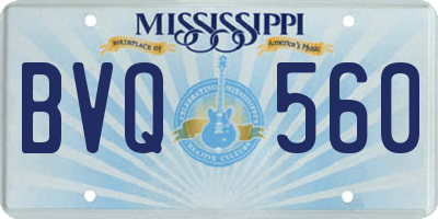 MS license plate BVQ560