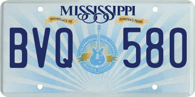 MS license plate BVQ580