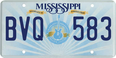 MS license plate BVQ583