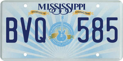 MS license plate BVQ585