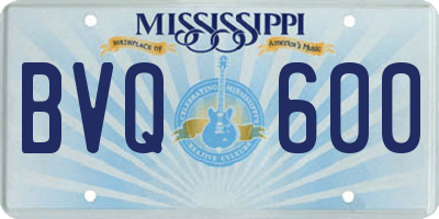 MS license plate BVQ600