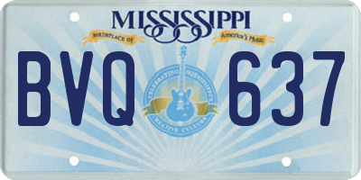 MS license plate BVQ637
