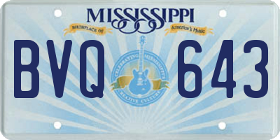 MS license plate BVQ643