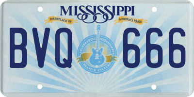 MS license plate BVQ666